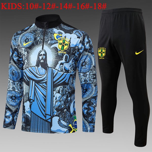 Ninos Sudadera De Training Brasil 2024-25 Azul